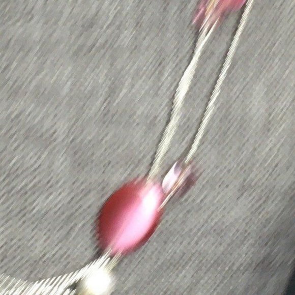 White Stag Moonstone Necklace Pink Silver Triple Strand Oval Transluscent Pearl - Picture 2 of 5